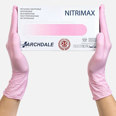 Перчатки нитриловые розовые NitriMAX 761 XL 50 пар