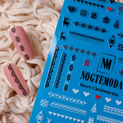 Наклейки MERRY CHRISTMAS NogteModa №016