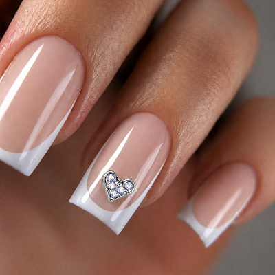 Фигурки 3D Zoo Nail Art «Сердца» 1904 металлические серебро+золото голографический камень 2 шт