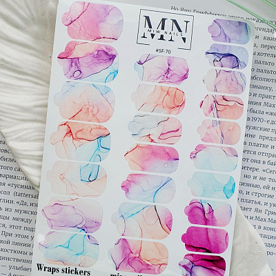 Пленки для дизайна ногтей Miw Nails Wraps stickers SF-70