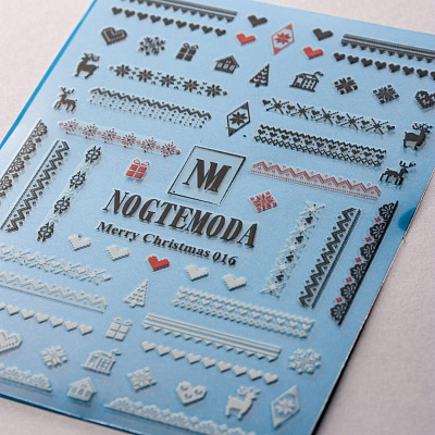 Наклейки MERRY CHRISTMAS NogteModa №016