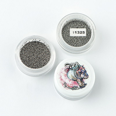 Бульонки металлические Zoo Nail Art (1325 диам. 0.8 мм) черные 10г