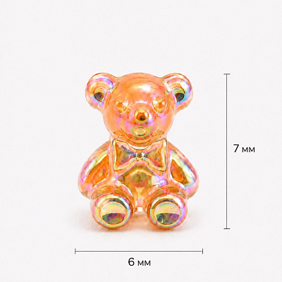 Фигурки объёмные «Медвежата в бабочке» 1907 Zoo Nail Art 10 шт миниатюрные 6×7 мм