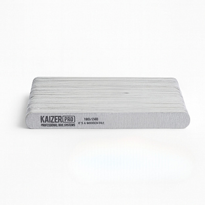 Набор пилок Kaizer Pro NF-74.50 на деревянной основе прямая серая 180/240 50 шт