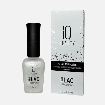 Финишное покрытие для лака IQ Beauty матовое Potal top matte Silver 12,5 мл