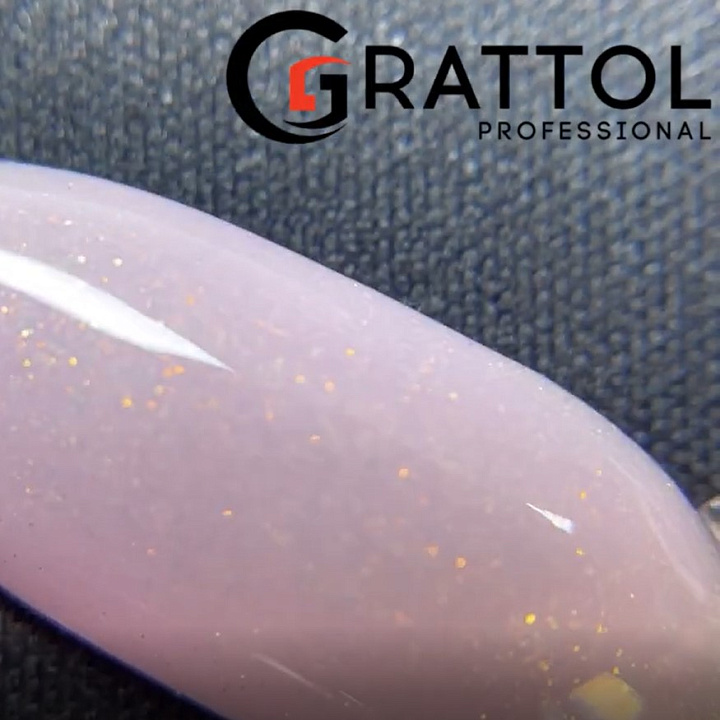 Каучуковая база с глиттером для гель-лака Rubber Base Glitter Grattol №013 (GTGB13), 9 мл