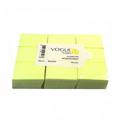 Салфетки безворсовые Vogue Nails жесткие желтые L014
