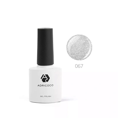 Гель-лак ADRICOCO №067 серебряный 8 мл