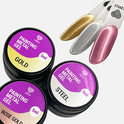 Гель-краска без липкого слоя Painting Metal Gel Rose Gold Lovely 5 мл