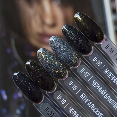 Гель-лак MIO Nails №U-17 Черный бриллиант 8 мл