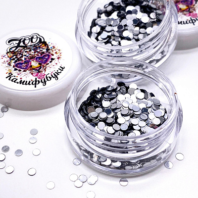 Камифубуки-конфетти Zoo Nail Art №1168 (серебро 1 мм)