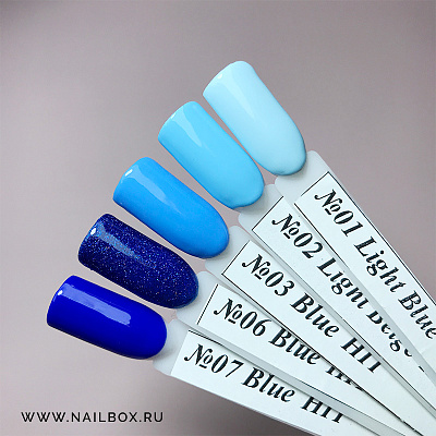 Гель-лак HIT Бирюзово-синяя коллекция №02 (Light Blue), 9 мл