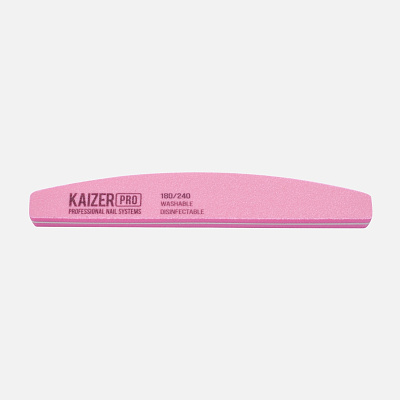 Пилка-баф Kaizer Pro банан розовая 180/240 NF-64
