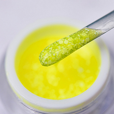 Гель для дизайна с белыми шестигранниками Patrisa Nail TROPIC GEL LEMON BD149 5 г