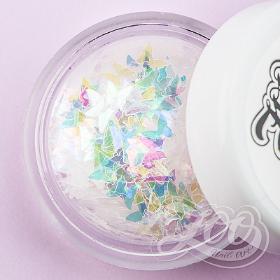 Камифубуки радужные Zoo Nail Art №1233 бабочки 3 мм, 1 г