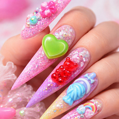 Большие 3D фигурки Zoo Nail Art «Рандомный набор» 1876 10 шт