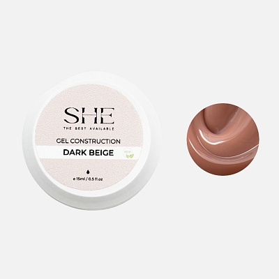Гель конструирующий SHE Gel Dark Beige 15 мл