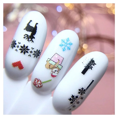 Наклейки MERRY CHRISTMAS NogteModa №020