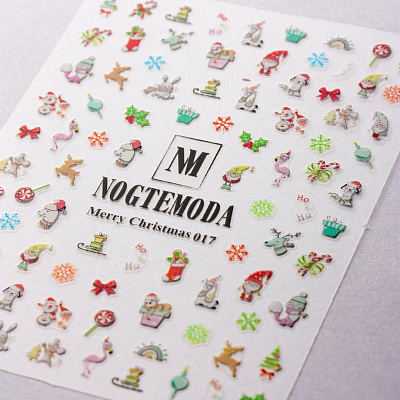 Наклейки MERRY CHRISTMAS NogteModa №017