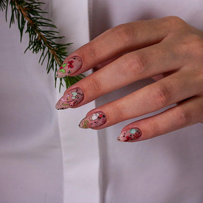 Наклейки MERRY CHRISTMAS NogteModa №017