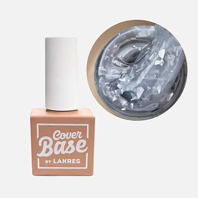 База цветная для гель-лака Potal Base Lakres Milky Silver 10 мл ❗️ВНИМАНИЕ❗️СРОК ГОДНОСТИ ДО 09.2026
