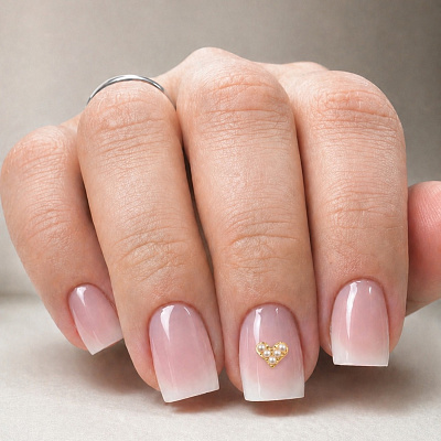 Фигурки 3D Zoo Nail Art «Сердца» 1902 металлические серебро+золото жемчуг 2 шт