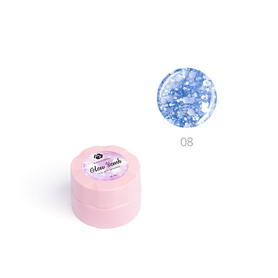 Гель для дизайна ADRICOCO Glow Bomb №08 Синий иней 6 мл
