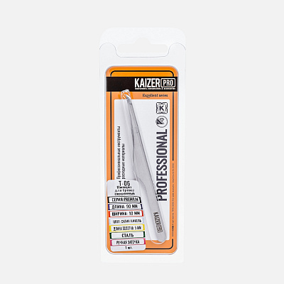 Пинцет для бровей Kaizer Pro скошенный 90 мм T-06