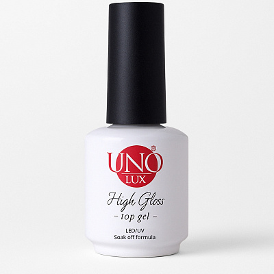 Верхнее покрытие для гель-лака без липкого слоя Uno Lux High Gloss Top Coat, 16 г