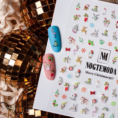 Наклейки MERRY CHRISTMAS NogteModa №017