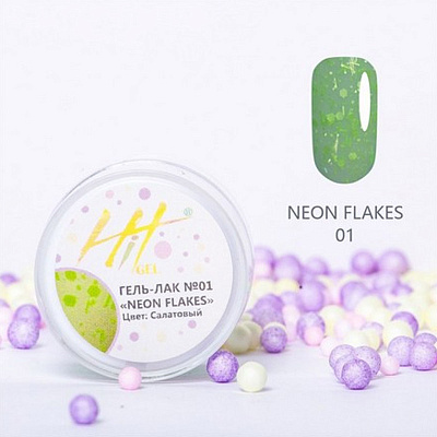 Гель-лак HIT Neon Flakes №01, 5 мл