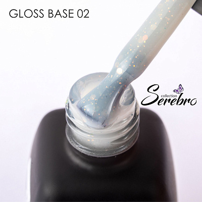 Камуфлирующая база с пайетками Serebro Gloss Base №02 11 мл