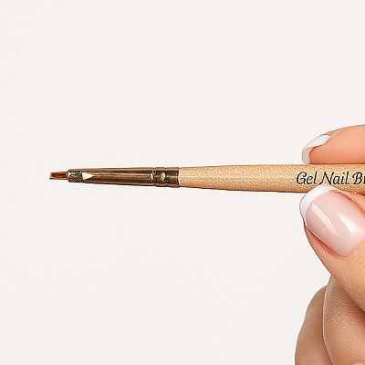 Кисть плоская для геля и лака средней жесткости 4 мм