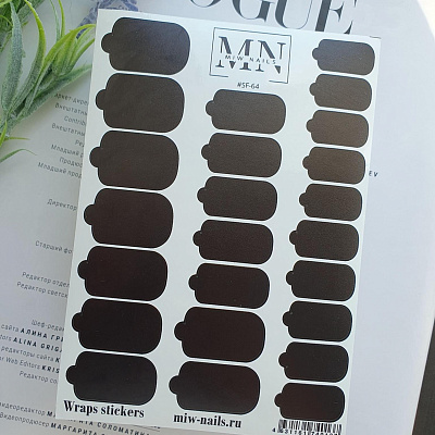 Пленки для дизайна ногтей Miw Nails Wraps stickers SF-64