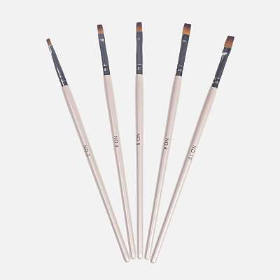 Набор кистей гелевых 5 предметов белые