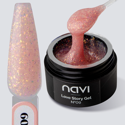 Моделирующий гель NAVI с блестками Love Story Gel 09 15 мл
