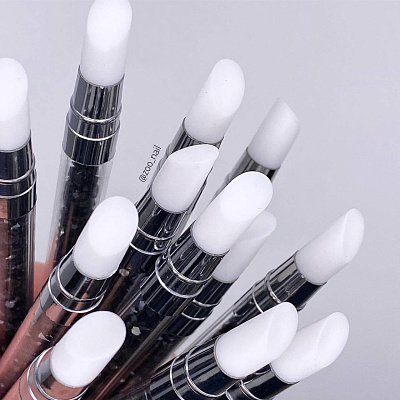 Кисть силиконовая двусторонняя Zoo Nail Art скошенный овал + конус №1436